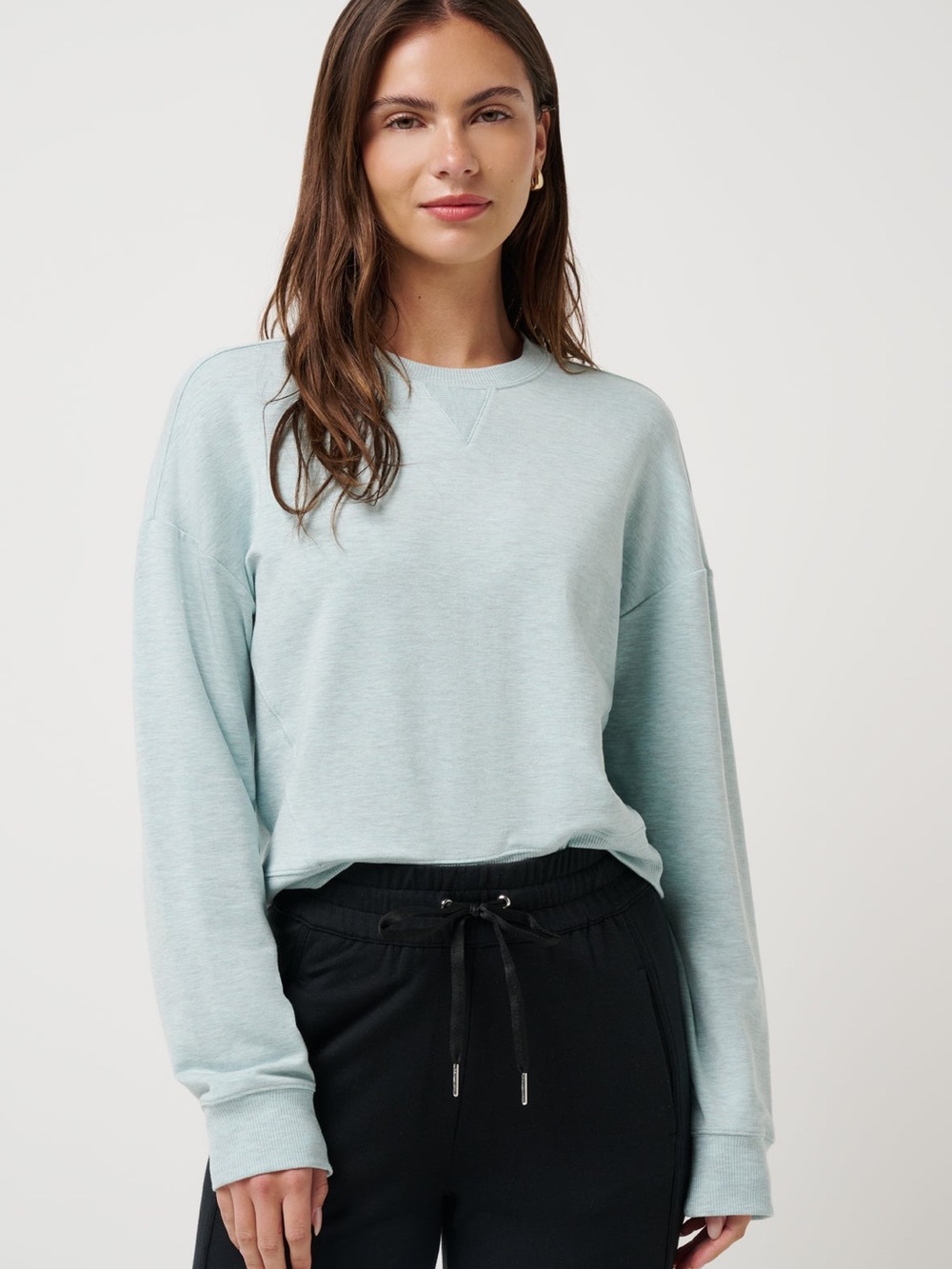 Travis Mathew Elevated Comfort Cloud Terry Crew Light Aqua Size S